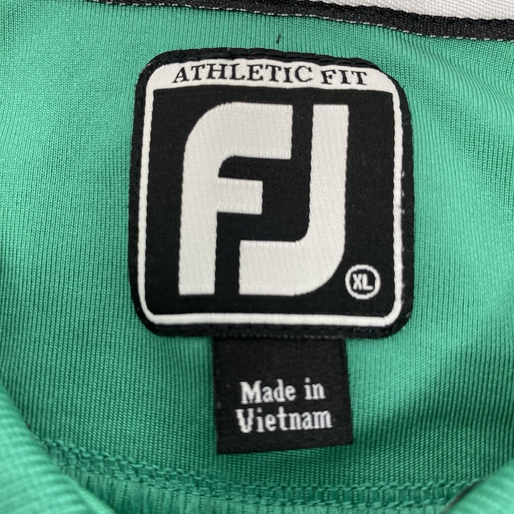 FootJoy Golf Polo Mens XL Green Athletic Fit Striped Performance Short Sleeve - Picture 4 of 6